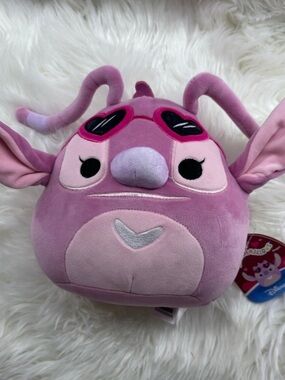 Original Squishmallows Pink and Light Pink Angel Plush with Sunglasses